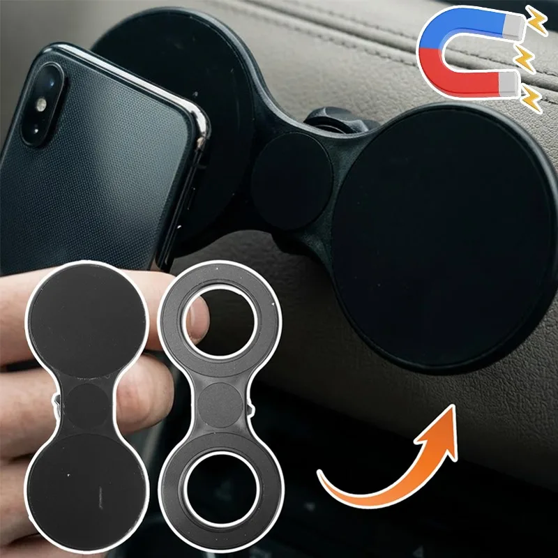 Dual-Phone Magnetic Car Mount with Secure Attachment Ring