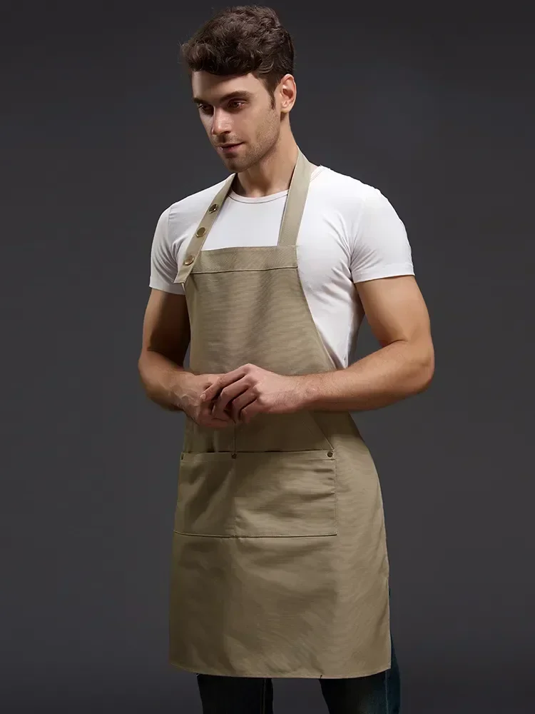 

Shop Dropshipping Cooking Men Apron For Hairdresser Aprons Chef Cafe Pure Kitchen Waiter Bibs Color Accessory BBQ Woman