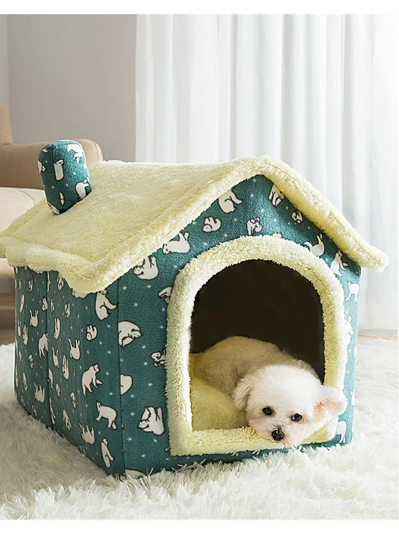 Hoopet animal shaped comfortable dog/cat bed with double roof for small pets