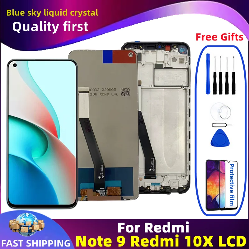 6.53 "오리지널 Xiaomi Redmi Note 9 LCD 디스플레이 터치 스크린, Redmi Note9 M2003J15SC ...