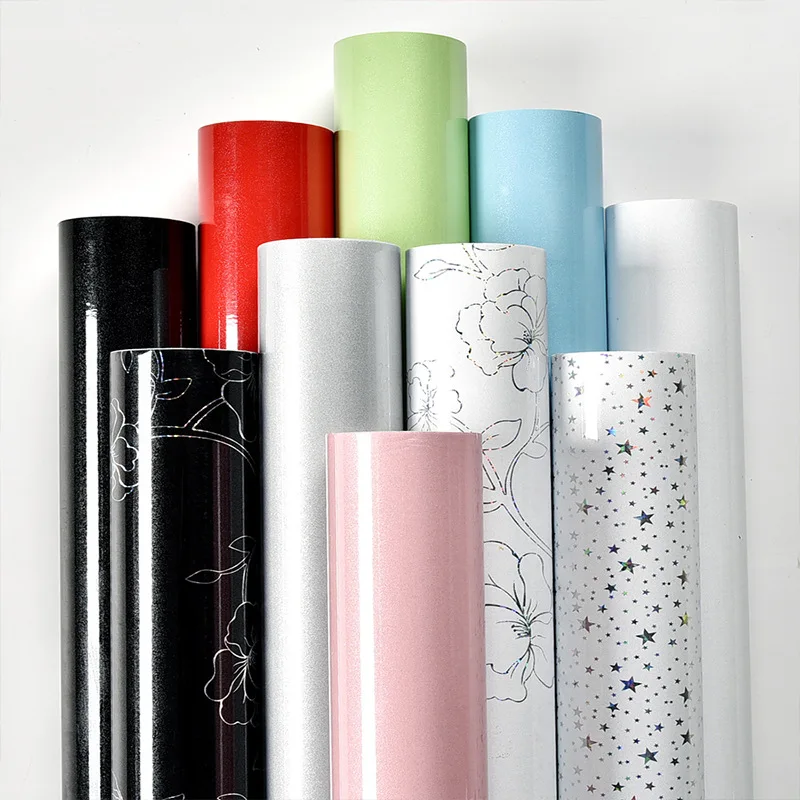 5/10M Plain White Glitter DIY Self Adhesive Vinyl Wallpaper in Rolls