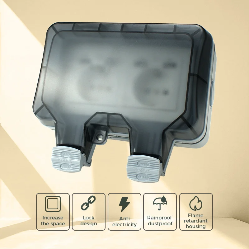 Presa a muro per esterni FOREHILL con porta USB, IP66 impermeabile, presa da giardino, montaggio