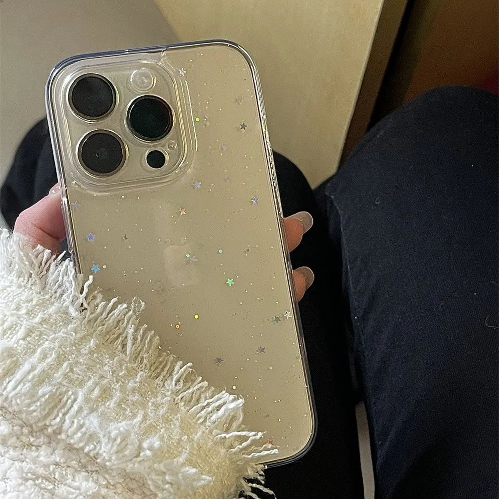 Bling Star Sequins Transparent Glitter Powder Sparkle Soft TPU Phone Case