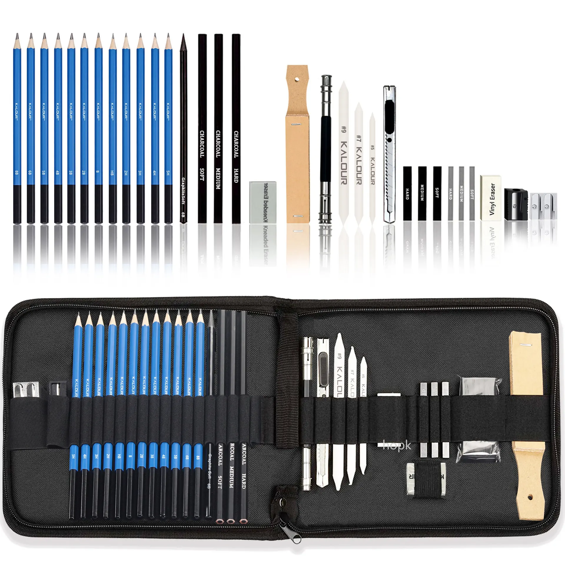 Hong 12PCS 4 Colors Sketching Pencils Wooden Charcoal Drawing - View #7