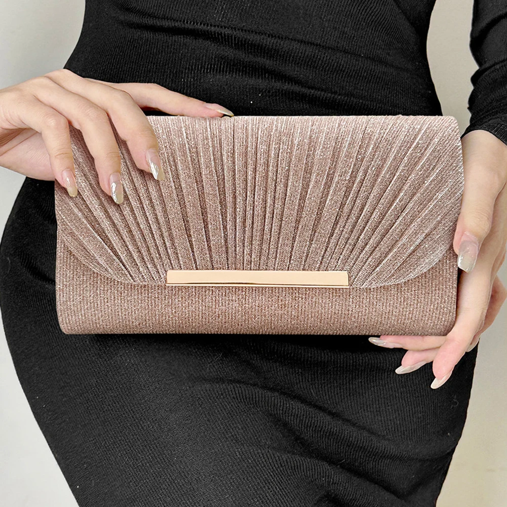 Women Chain Crossbody Bag Elegant Shiny Shoulder Bag Chic Tote Handbag Fashion Versatile Formal Dressy Purse