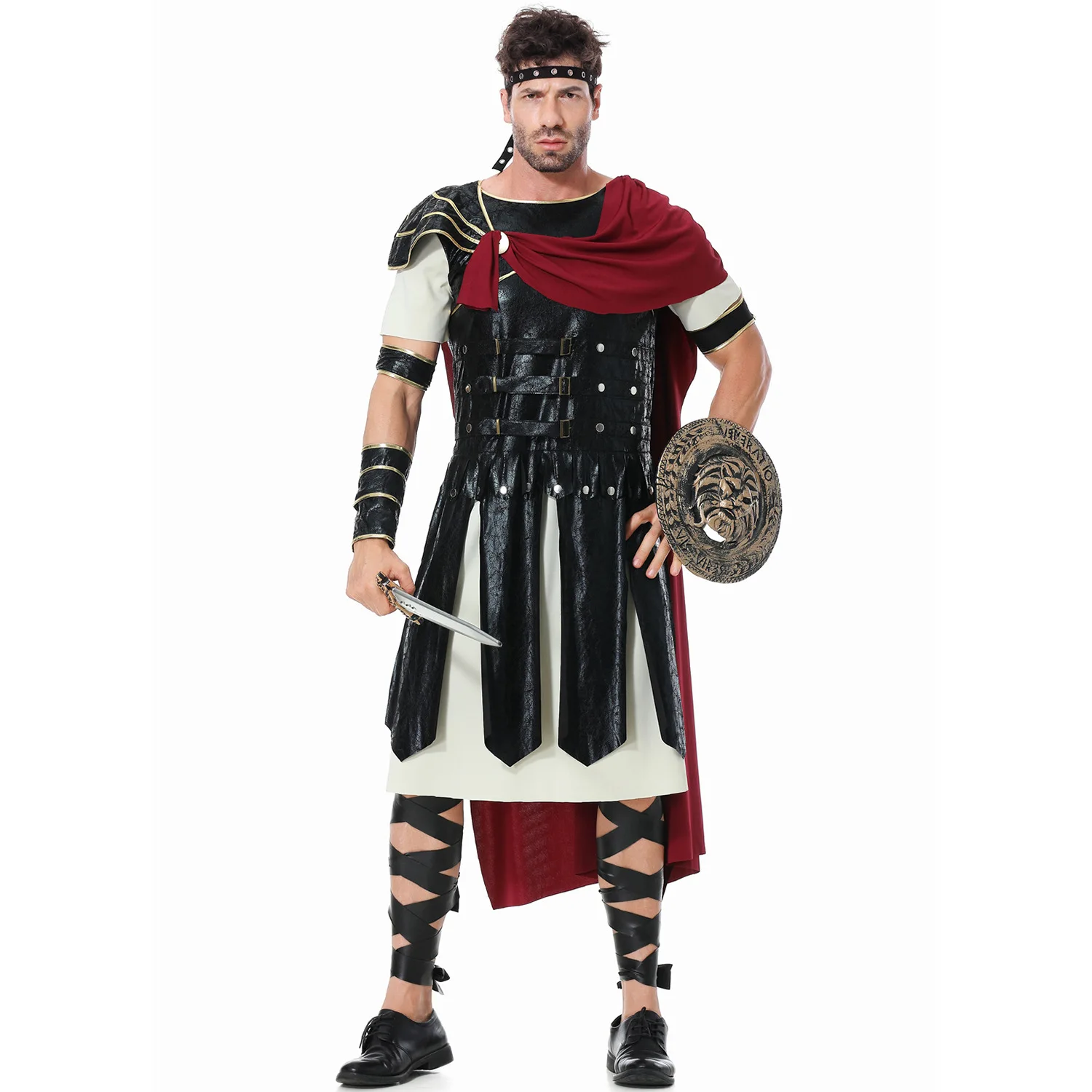 

Men's Medieval Ancient Rome Spartan Warrior Costumes Sets Halloween Party Gladiator Uniforms Carnival Prince Samurai Costumes