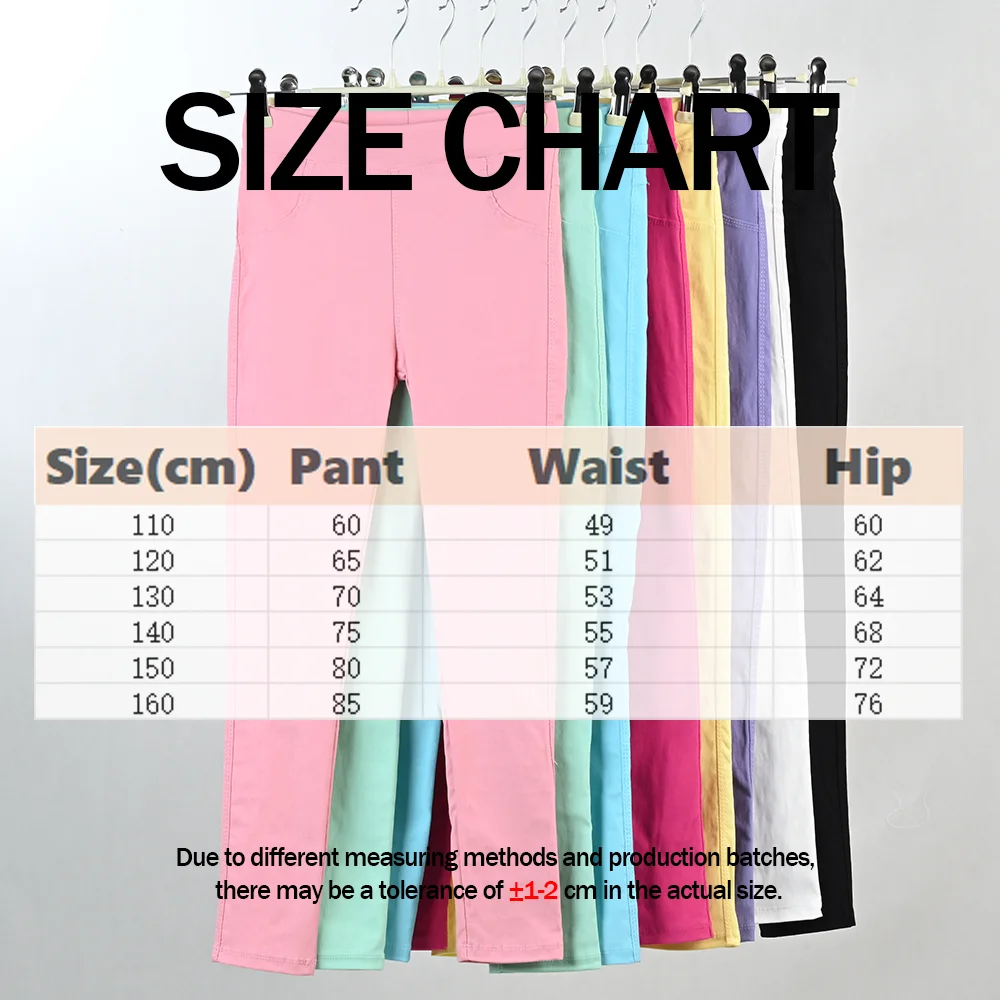 3-12Y الربيع الصيف الفتيات سروال شكل قلم رصاص الأطفال كاندي الألوان السراويل مرونة رقيقة الطفل طماق الاطفال سليم صالح تقليد الجينز