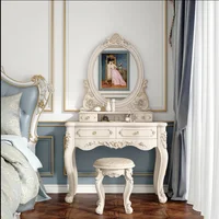 Table de toilette de style européen pour chambre à coucher, petite table de toilette multifonctionnelle moderne et minimaliste pour appartement 6