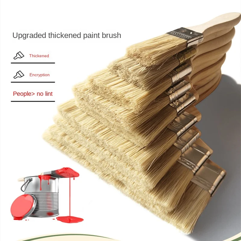 Paint Brushes Pig Hair Wooden Handle 1/2/3/4 Inch For Wall and Furniture