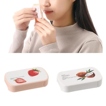 휴대용 미니 딸기 종이 비누 일회용 손 세척 향기 비누 종이, 핸드 케어 청소 비누, 목욕 여행 용품