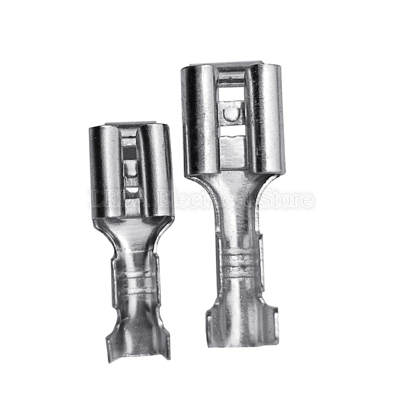 Terminal Block 6.3mm 4.8mm Anti-back Strap Self-locking Plug Spring Cold-Pressed Terminal Block Wire Copper Joint DJ6212-4.8B DJ6212-6.3B