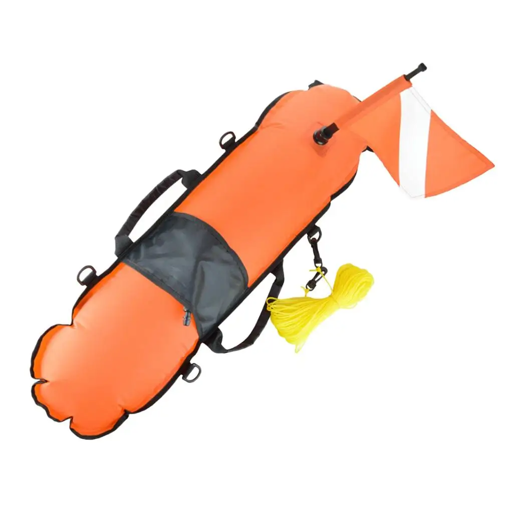 

Scuba Diving Safety Float Buoy with Diver Flag, D-, Oral Inflator, 20 Visible Snorkeling, Spearfishing, Freediving