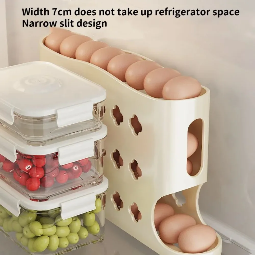 Four-Tier High-Capacity Automatic Egg-Rolling Storage Bin Refrigerator Side Door Trapezoidal Egg Tool