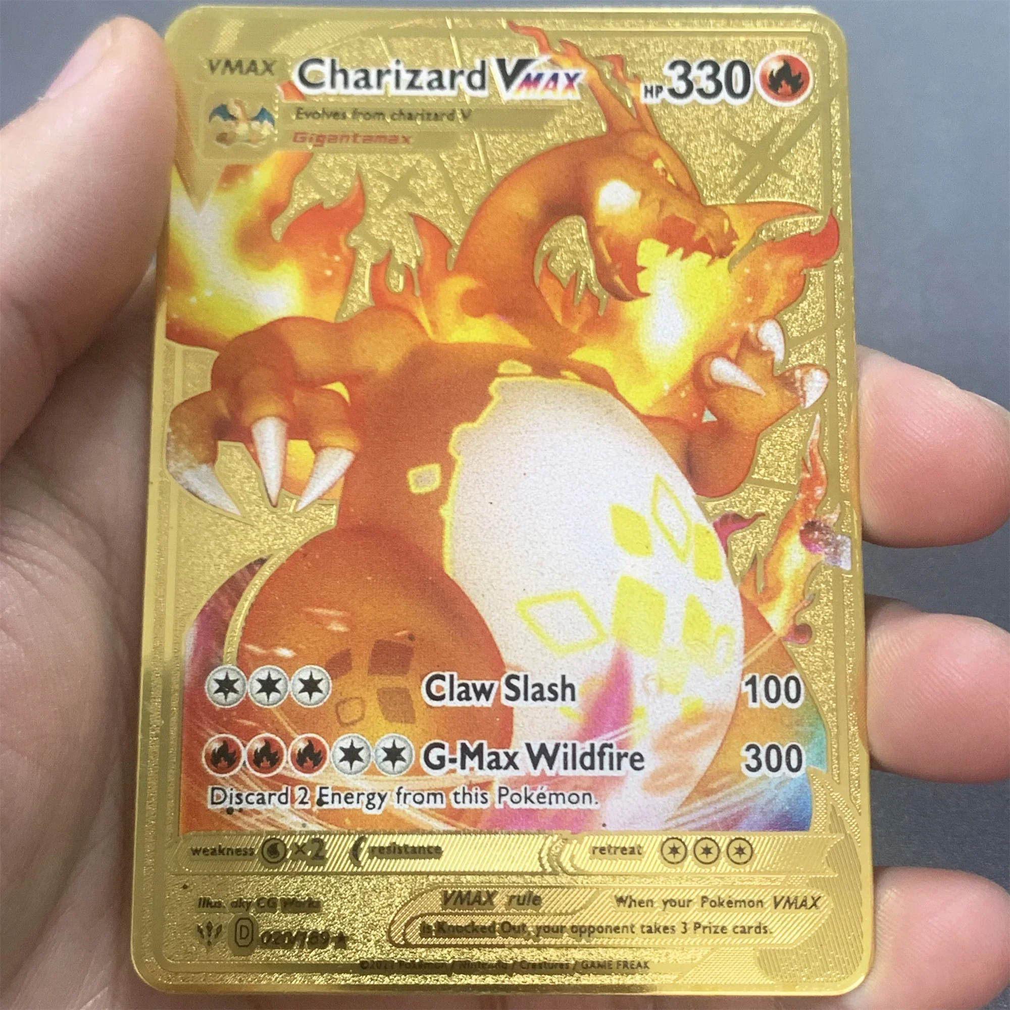 thumbnail image 1 of 10000HP Charizard Vmax Cards Metal English Card Arceus GX Vstar V Golden Limited Kids Gift Game Battle Collection Cards, 1 of 5