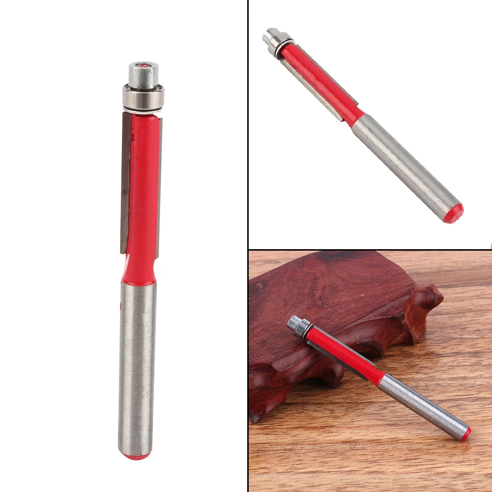 1/4"End Dual Flutes Straight Shank Trim Router Flush Trim Cutter Bit Tool