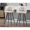 Modern Bar Stools Set of 2 Bar Height Barstools with Back and Arms High Bar Chairs Velvet Upholstered Island Chairs 3