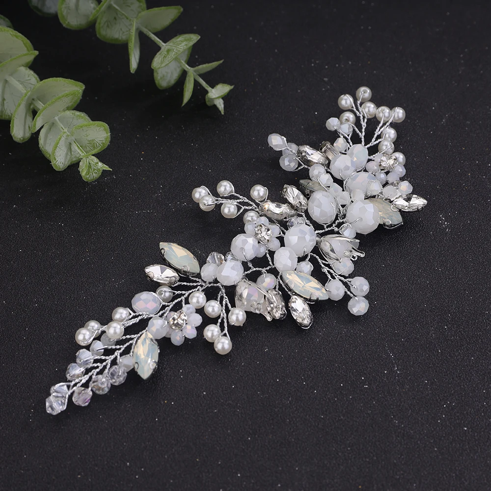 Beautiful Bridal Headband Wedding Dress Hair Accessories Elegant Women Crystal Pearl Jewelry Bride Headdress Ornaments