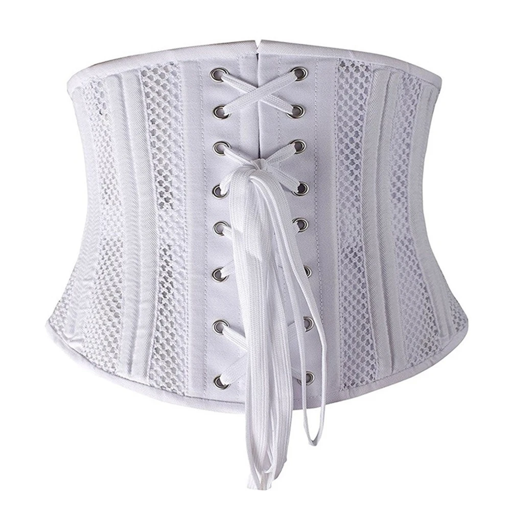 Underbust Corset Sexy Women's Steel Boned Short Torso Breathable Mesh Waist Cincher Waspie Corset