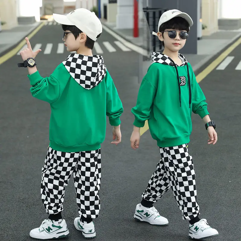 

2022 Girls' Sweater Suit Spring Autumn Clothing Hip-Hop Children'S Outfits Long-Sleeved Casual Top+Pants Fashion Sports Clothes