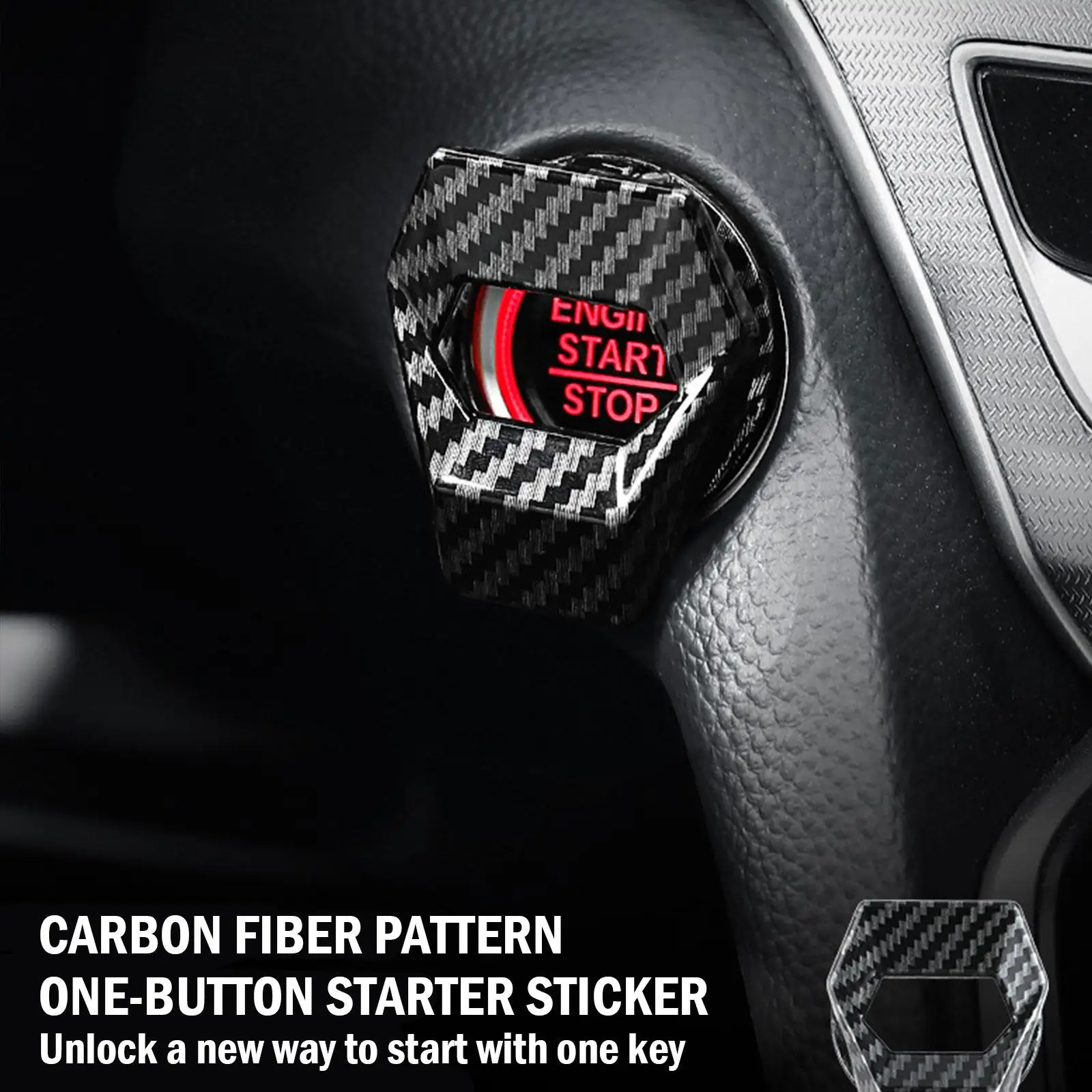 Enhance your title with something more captivating yet concise. Here’s an improved version:

Stylish Decorative Engine Start/Stop Button Cover - Premium Auto Interior Accessory