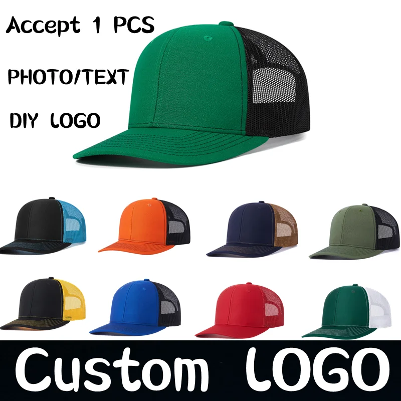 

Custom Logo New Baseball Caps for Men Woman Hat Men Cap Snapback Print Text Design Trucker Mesh Hats Outdoor Climbing Cap Gorras