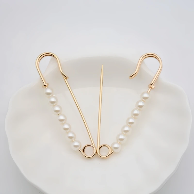 5 개/몫 7.5cm 모조 진주 페르시 브로치 안전 핀 DIY 공예 의류 바지 액세서리에 대한 허리 핀 장식을 강화