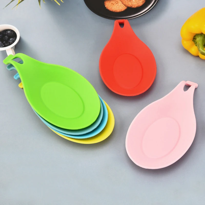 Kitchenware Accessories Silicone Spoon Rest Spatula Holder Heat Resistant Utensil Placemat Tray Kitchen Tools