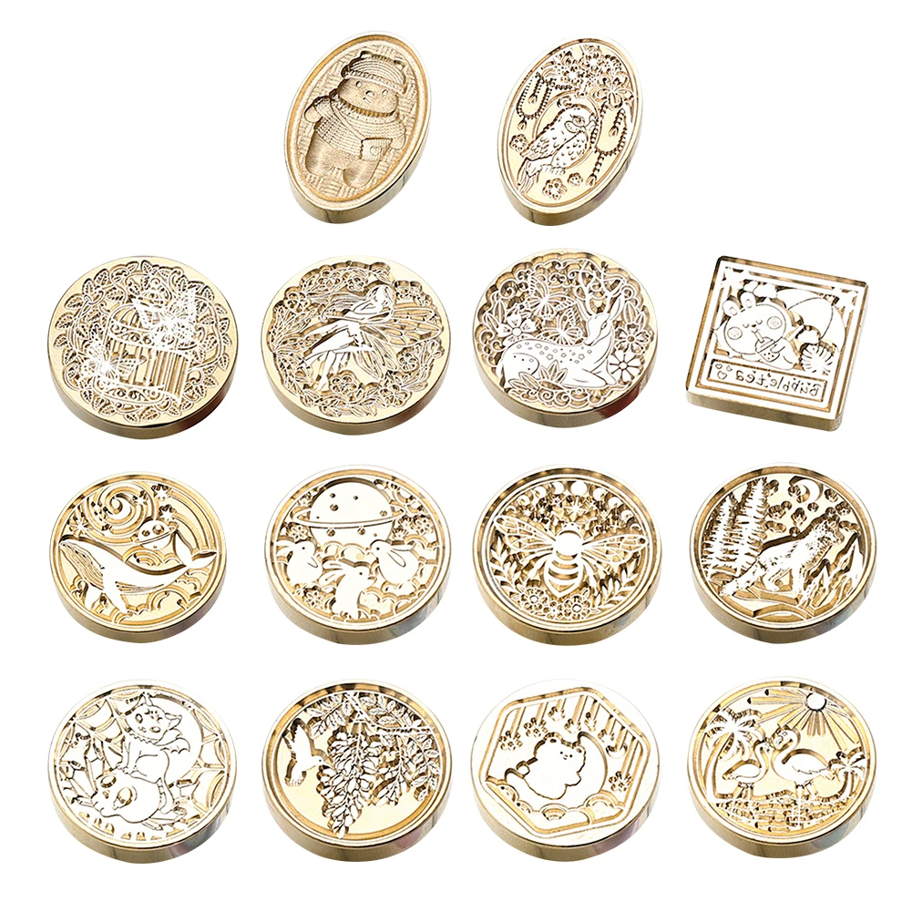 Special-shaped Sealing Wax Copper Head Multilayer Relief Enamel Wax Head DIY Manual Account Invitation Envelope for Wedding Card