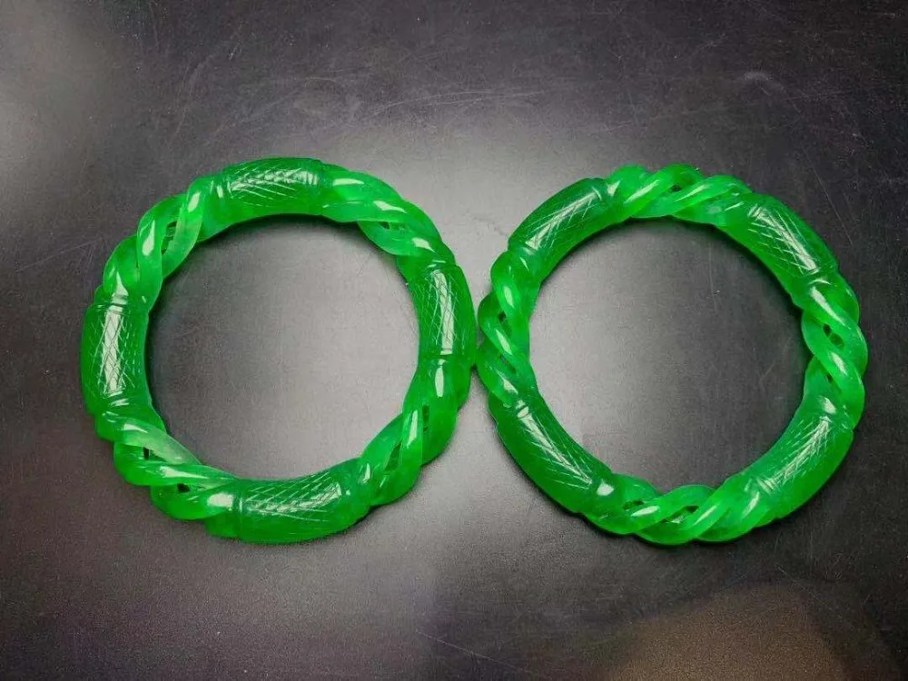 Natural Myanmar Green Jade Stone Bangles Women Men Charms Of Men Strand Yoga Bracelet Handmade Jewelry