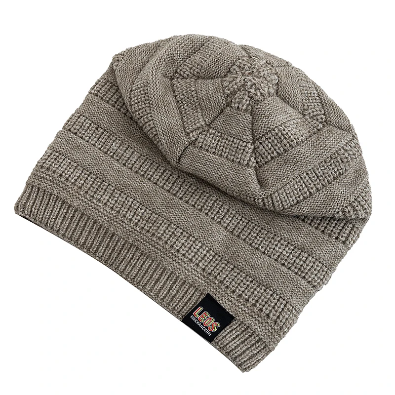 New Style Unisex Letter Label Warm Hat Stylish Plush Fur Lined Soft Beanie Dandy Hat Thick Winter Hats For Women Men Knitted Hat