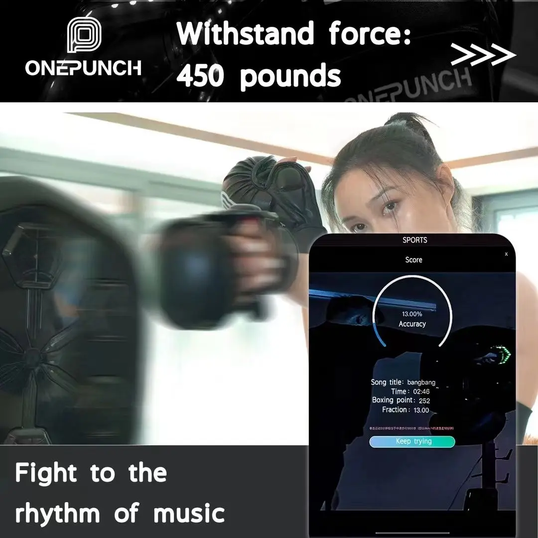 Yizhi Professional Brand Onepunch Smart Music Exercise Boxing Machine Professional Fitness Training Equipment Boxing Wall Target