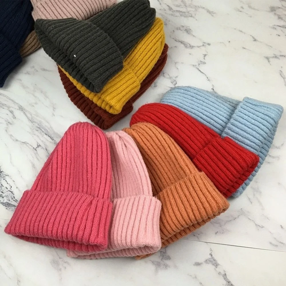 Soft Wool Warm Winter Hat Women's Fashion Beanie Knitted Hats for Girls Solid Color Skullies Beanies Ladies Casual Bonnets Cap autumn winter wool hats for women solid plain octagonal newsboy cap men ladies casual wool hats winter beret women painter caps