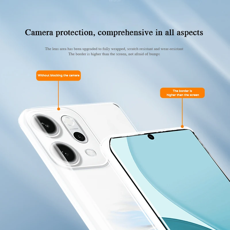 Premium Crystal Clear Soft Silicone Phone Case with Camera Protection