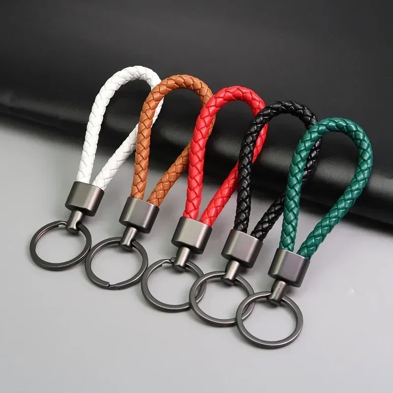 Handwoven Leather Keychain Ring Holder - 2 Pack Braided Strap For Car Keys, Wallets & More - View #10