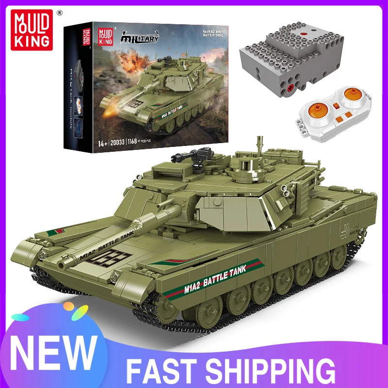Mould King 20033 Technical Tank Toys The RC M1A2 Main Battle Tank Building Block Assembly Tank Brick Set Kids Christmas Gift