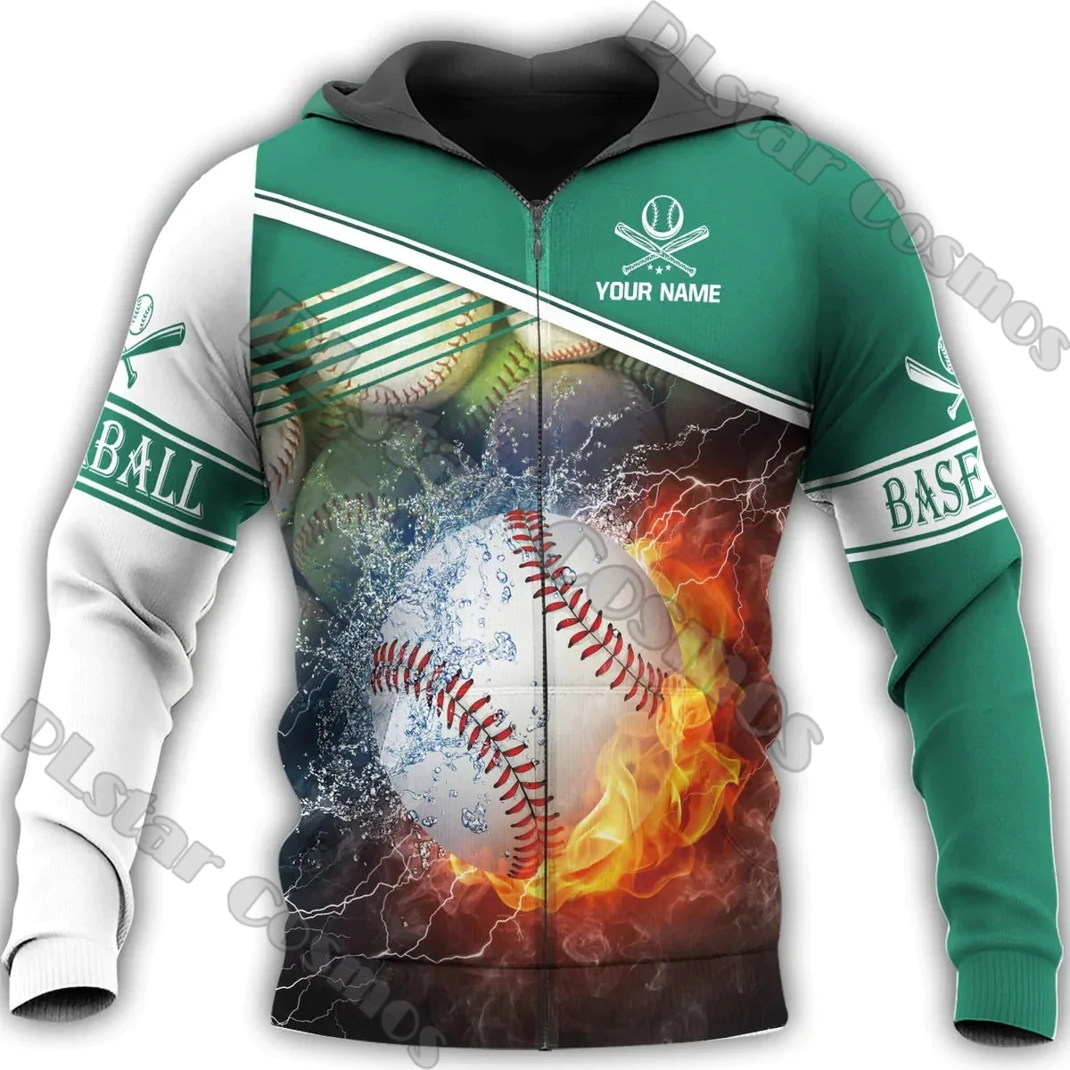 Personalized Name Baseball Player 3D Full Printed Mens zipper hoodie autumn Unisex zipped jacket For Baseball Lover Gift DK564