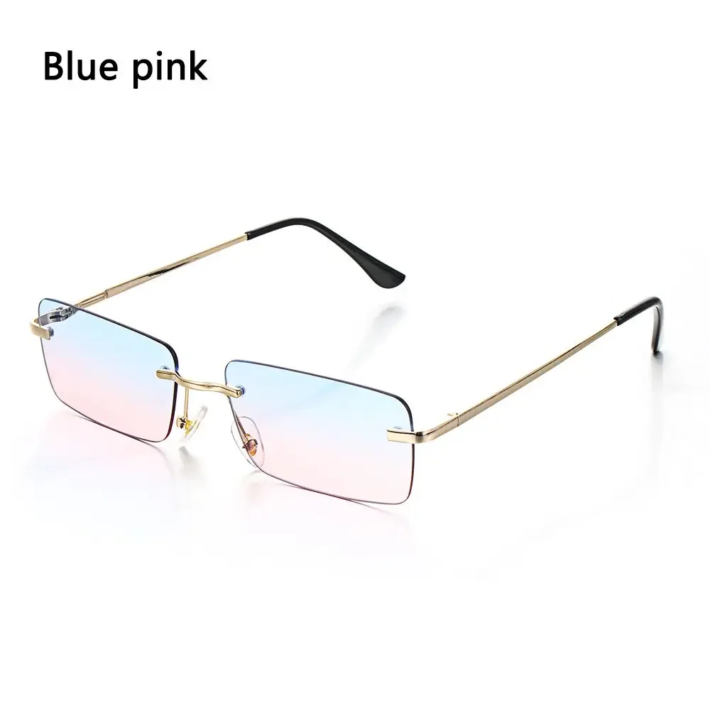 Trendy Rimless Rectangle Sunglasses - Fashion UV400 Gradient Shades