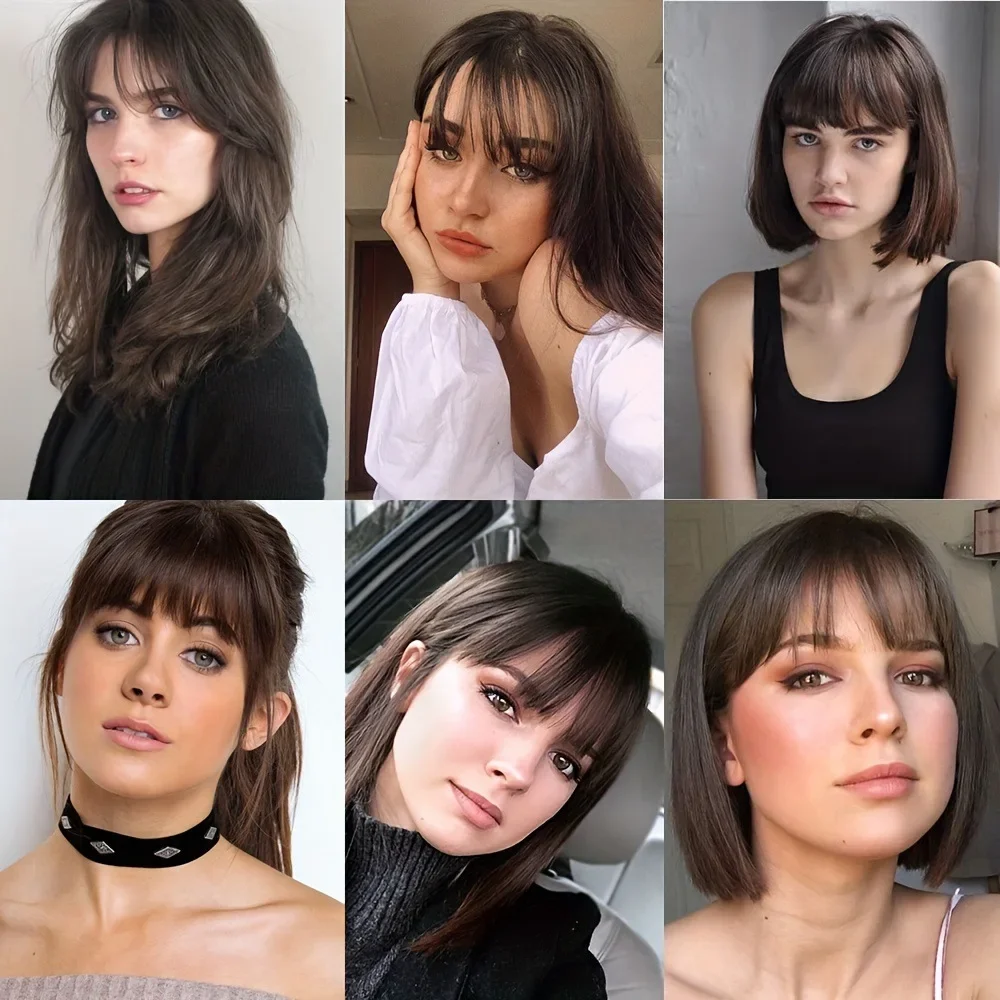 Hair Extensions Hair Bangs Fake Air Bangs Synthetic Hair Extension Soft Light Air Hair Bangs Clip On