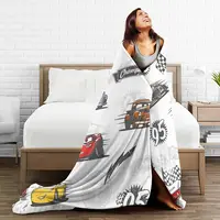 Cars Lightning McQueen 95 Blanket Flannel Life Is A Highway Breathable Super Soft Throw Blankets Sofa Office Bedspread 3