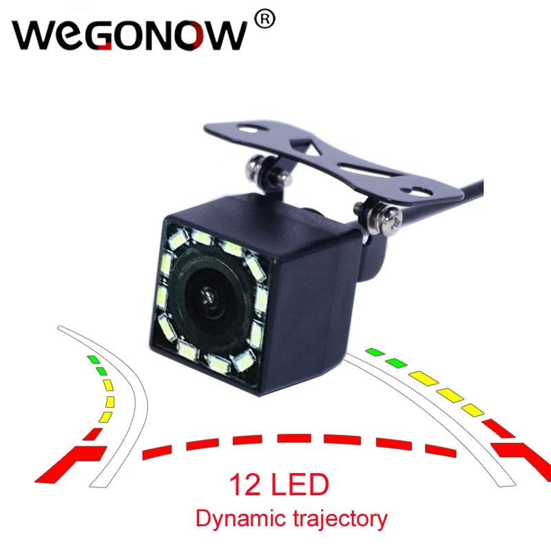 fisheye Dynamic trajectory HD CCD 4 8 12 LED Lights Universal Waterproof Rear View Camera Parking Night Vision for gps radio car dash camera front and rear