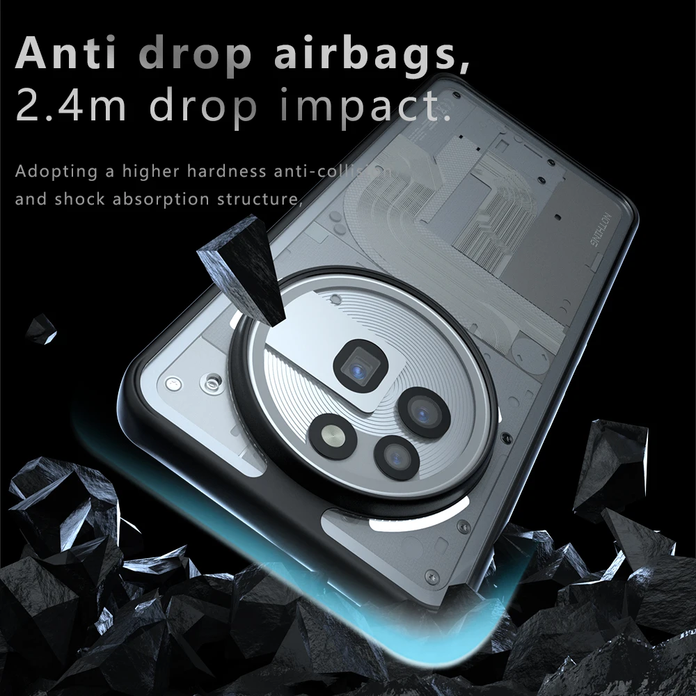 Shockproof Frosted Matte Phone Case with Translucent Back Cover