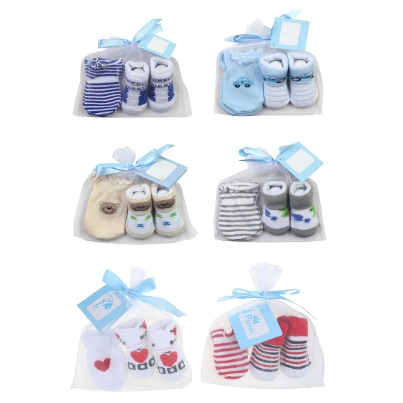 

Baby Socks and Anti-scratch Gloves Set For Baby Boys Cartoon Soft Infant 0-6 Months Newborn Gift Baby Accessories Drop Shipping