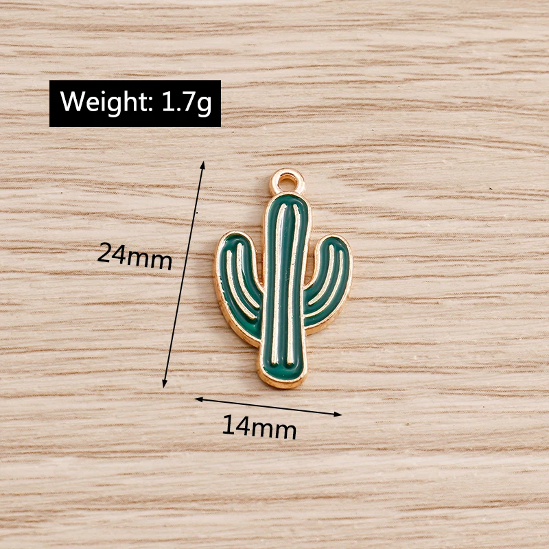 Tusember 10 Stück Emaille-Kaktus-Pflanzen-Charms-Anhänger für Schmuckherstellung, Zubehör, Öl, DIY, Halskette, Ohrringe, Zubehör – Detail 18