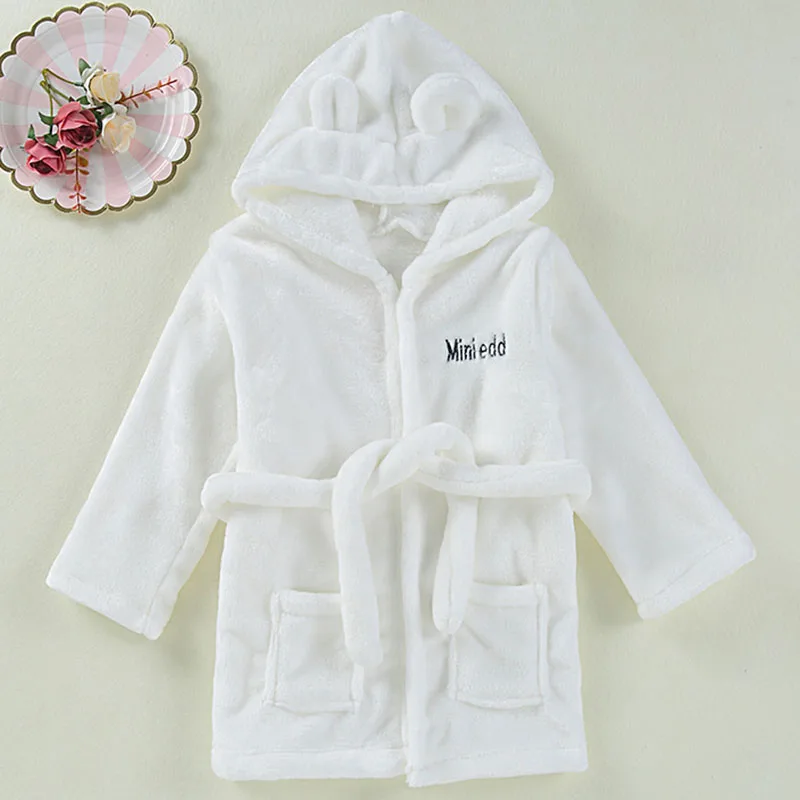 

Baby Girls Boys Fleece Robes Children Bathrobe Hooded Cap Soft Velvet Robe Pajama Kids Coral Warm Clothes Baby Lovely Clothes