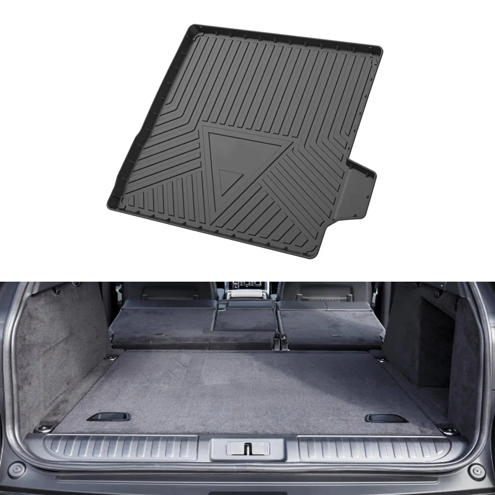  Voiture Cuir Tapis de Coffre pour La-ND Ro-ver Ran-ge Ro-ver  Sport 2018-2023, Arrière Coffre Doublure Tapis Anti Rayures Protection  IntéRieur Accessoires,E/Black