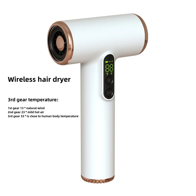 2024 New Wireless Hair Dryer 30000 Rpm High Air Volume Quick Drying USB Rechargeable Silent Wireless Hair Dryer 6