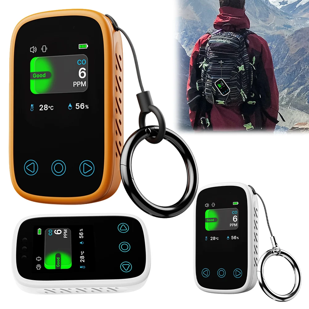 3 in 1 Air Quality Tester NDIR Sensor Portable Carbon Monoxide Temperature Humidity Detector Digital Display Type-C Rechargeable