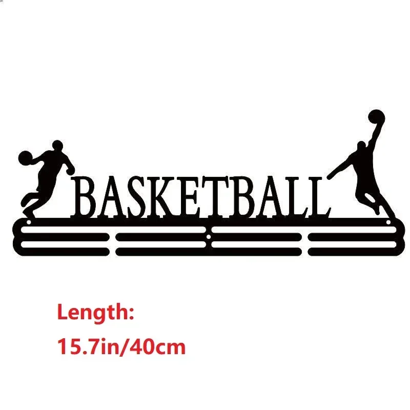 Premium Matt Black Metal Sports Medal and Football Display Rack Wall Mount