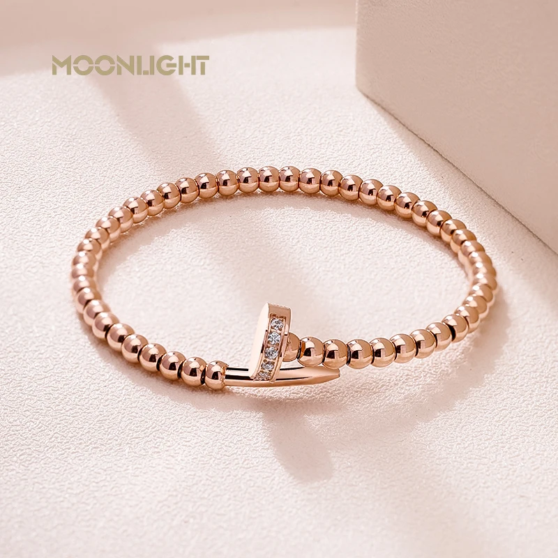 Zirconia Bangle Bangle Bracelet Beaded Bracelet Bead Bracelet Zircon Bracelet Classic Round Beads Nail Bracelets Wristband Bangles For Women Accessories
