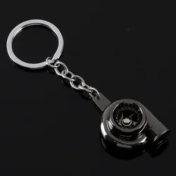 Premium Metal Turbocharger Gear Keychain with Shift Knob Pendant (Turbo Black)